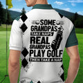 Some Grandpas Take Naps Skeleton Personalized 3D Golf Polo Shirt, Golf Shirt, Gift For Golfers