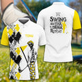 Swing Swear Drink Repeat Personalized Name 3D Golf Polo Shirt, Golf Shirt, Gift For Golfers