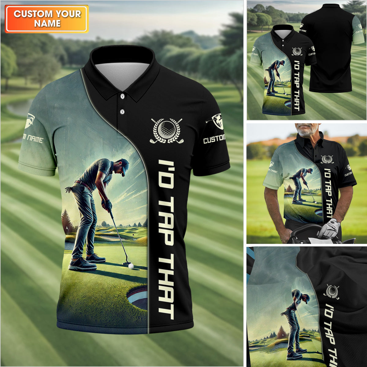 I'd Tap That Custom Golf Polo Shirt, Gift For Golfers, Golf Gift Ideas, Funny Golf Polos