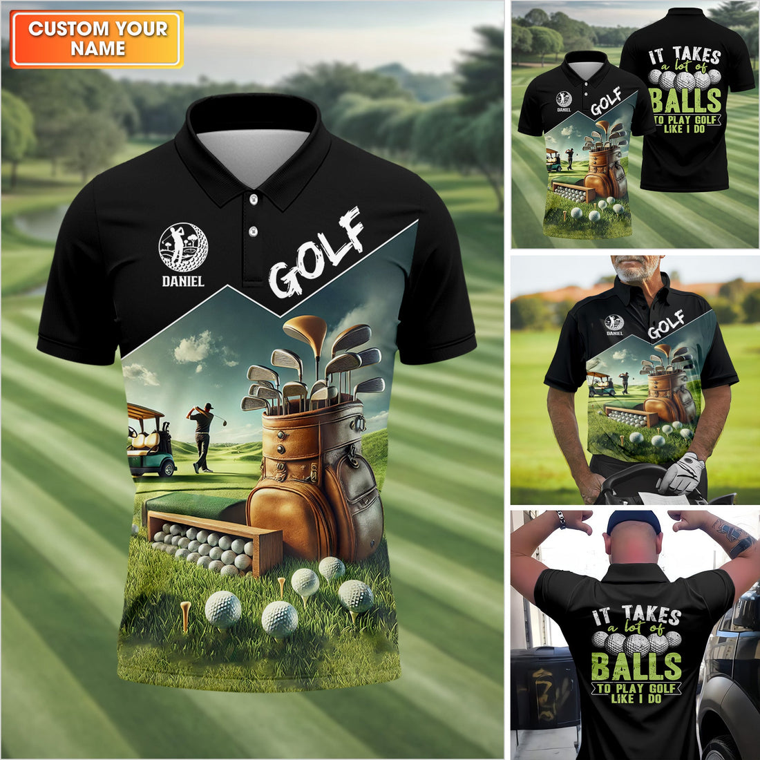 It Takes A Lot Of Balls To Play Golf Like I Do Hawaiian Shirt, Custom Golf Shirt, Funny Golf Polos, Dad Golf GIft
