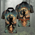 Not All Who Wander Are Lost Funny Bigfoot Men's Golf Polo Shirt, Golfers Gift, Funny Golf Shirt
