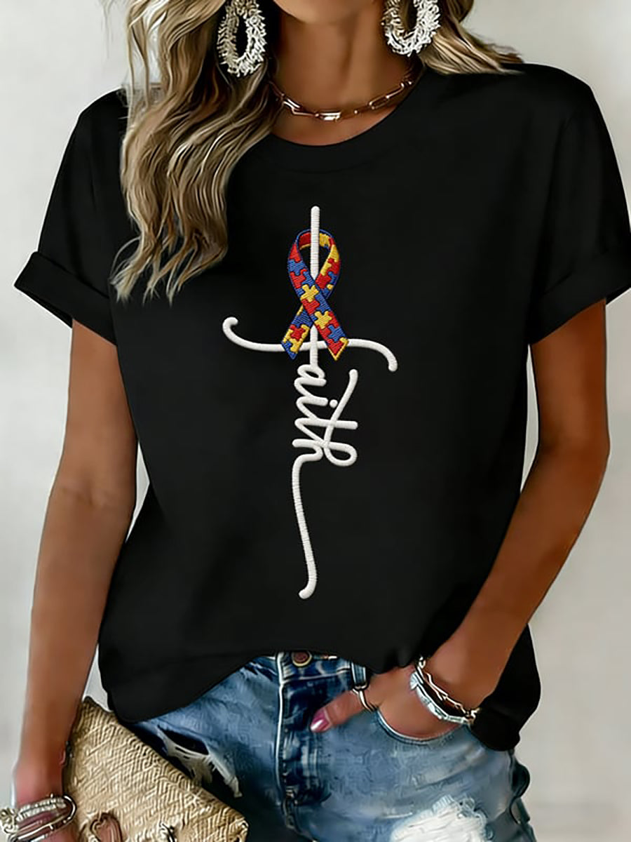 Women's Autism Awareness Print t-shirt, Autism Awareness Shirt, Autistic Gifts For Adults