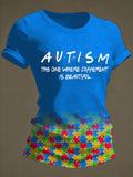 Women's Autism Awareness Print t-shirt, Autism Awareness Shirt, Autistic Gifts For Adults