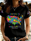 Women's Autism Acceptance Crew Neck t-shirt, Autism Awareness Shirt, Autistic Gifts For Adults