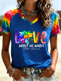 Women's Autism Acceptance V-Neck t-shirt, Autism Awareness Shirt, Autistic Gifts For Adults