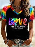 Women's Autism Acceptance V-Neck t-shirt, Autism Awareness Shirt, Autistic Gifts For Adults