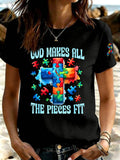 Women's Autism Acceptance Crew Neck t-shirt, Autism Awareness Shirt, Autistic Gifts For Adults